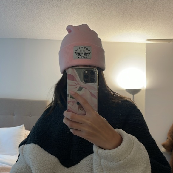 Light pink BOYS LIE beanie - Picture 4 of 4